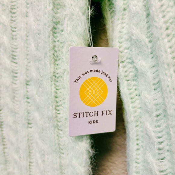 NWT Love Ellie kids “Katya” cable knit sweater in Mint - Picture 3 of 5